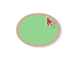 Move your mouse over the circle shape before the other cursor does. Is as simple as that!
